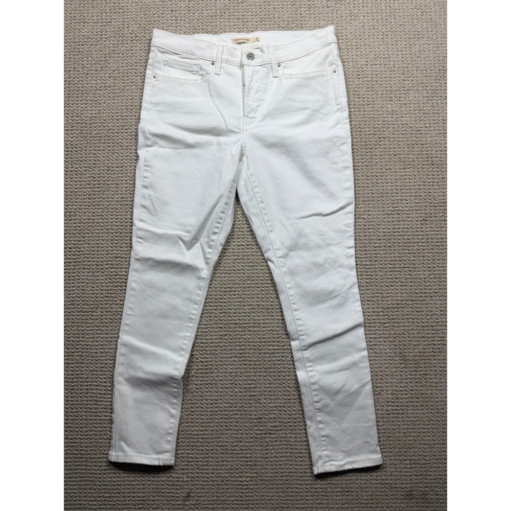 Levis 311 Shaping Skinny Jeans Womens 31 White Mid Rise Stretch Denim Pants